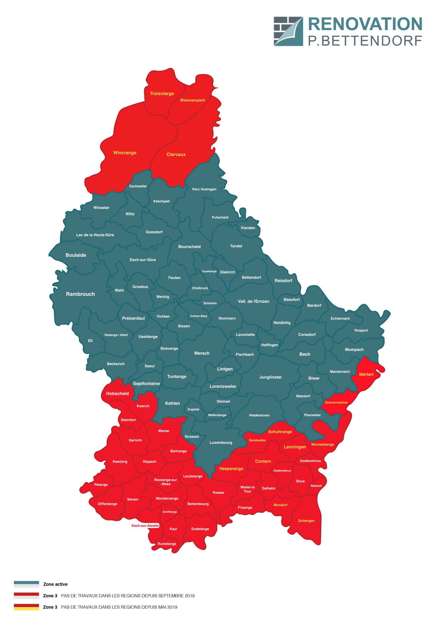 Carte des Localités concernées